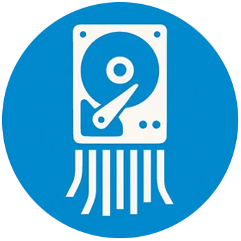 The hand of a person holding a scanner and pointing it at the barcode on the end of an archive box on a shelf