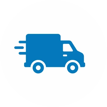 The hand of a person holding a scanner and pointing it at the barcode on the end of an archive box on a shelf